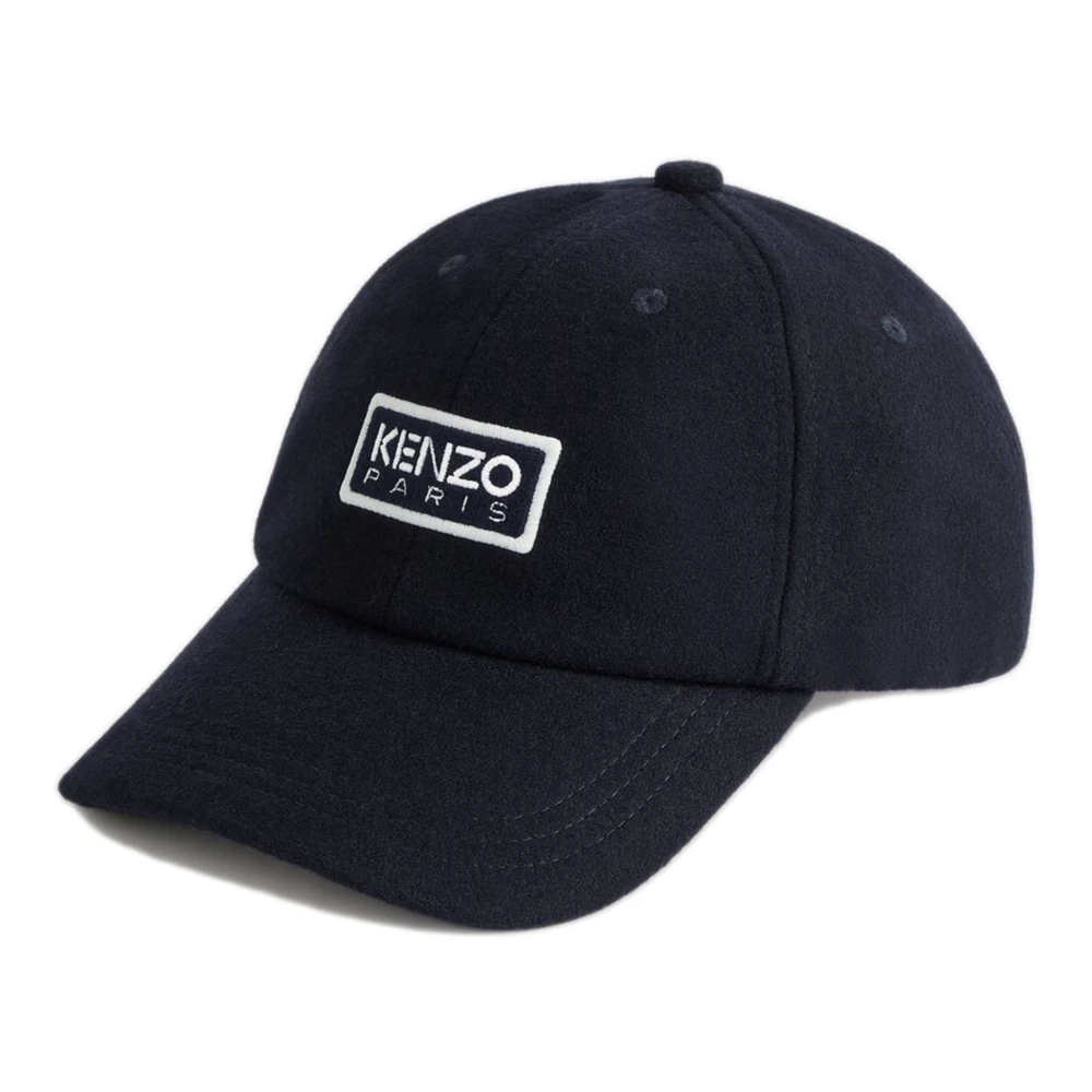 Kenzo Blue Wool Beanie With Paris Label - Male - Hats & Caps - One Size - Accessories