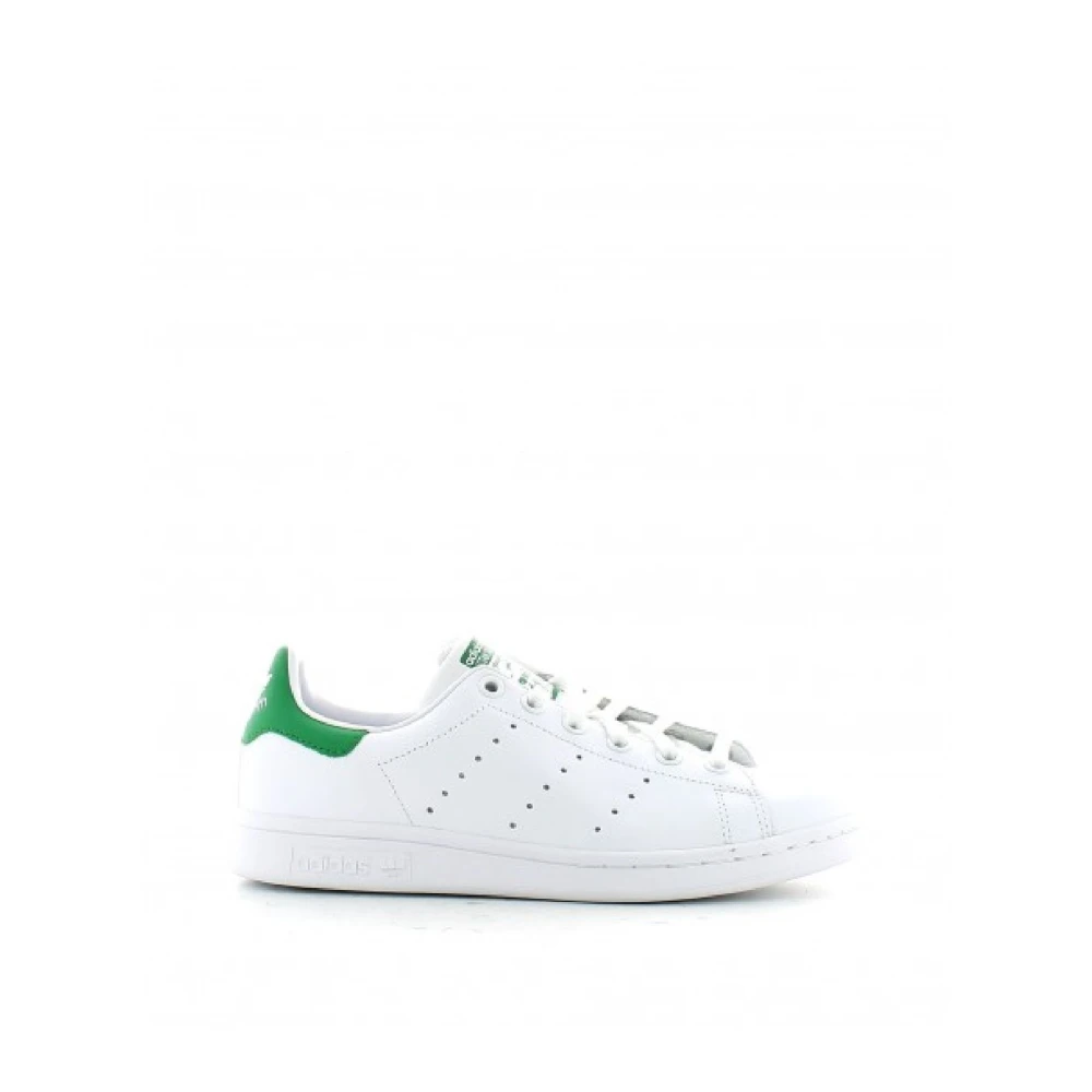 Adidas Originals Vita Läder Stan Smith J Sneakers med Logotyp White, Herr