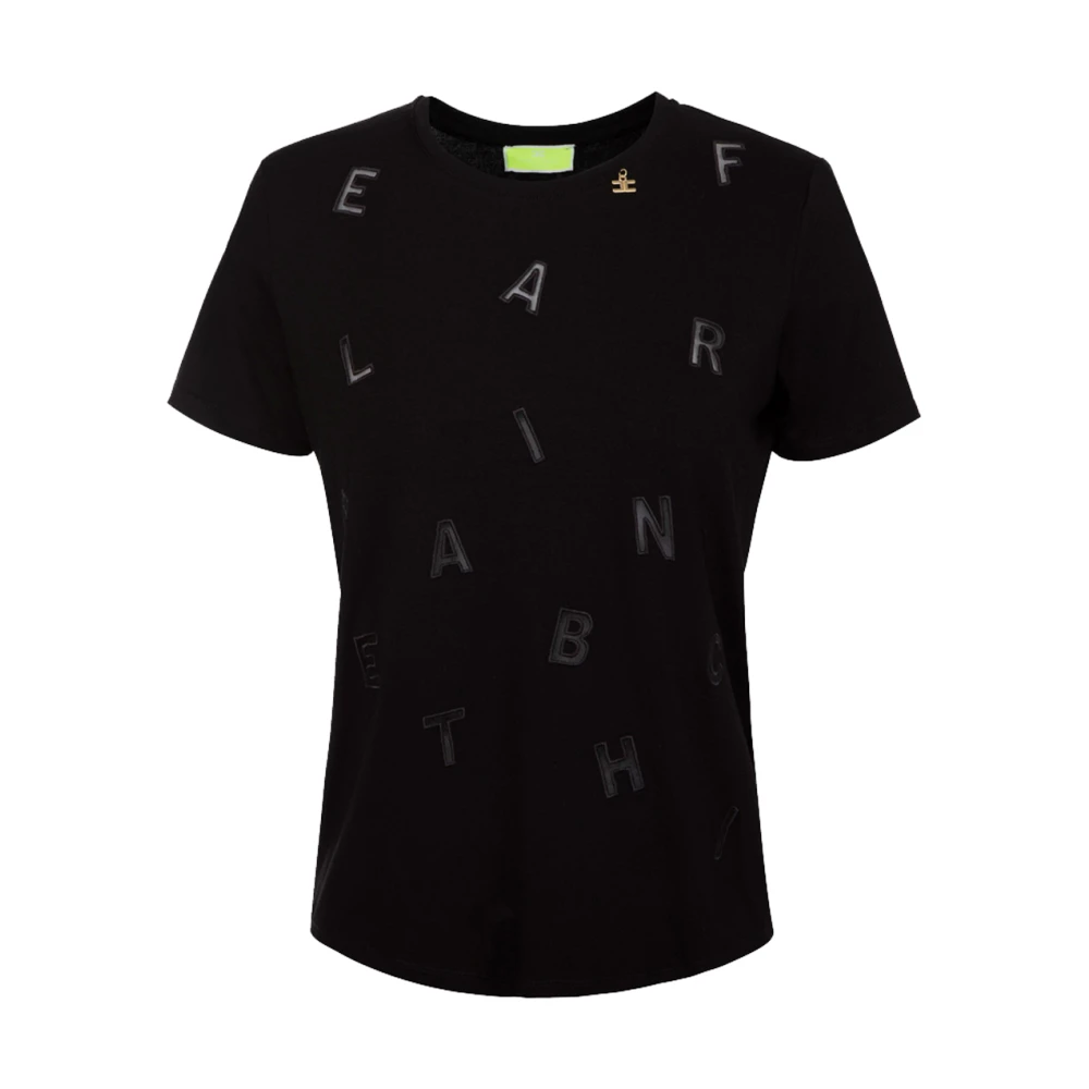 Elisabetta Franchi Klassiek Zwart T-shirt voor Dames Black Dames