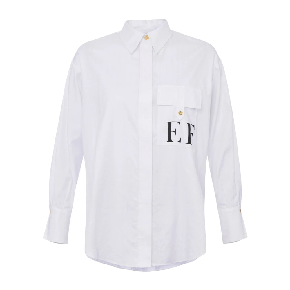 Elisabetta Franchi Women's White Oversized Cotton Poplin Shirt