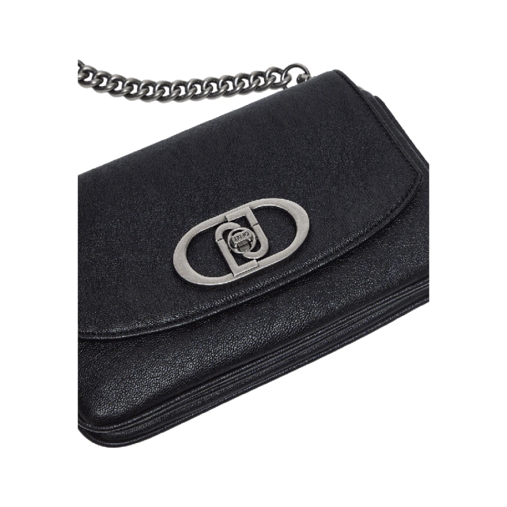 Liu Jo Zwarte Crossbody Tas met Kettinghengsel Black Dames
