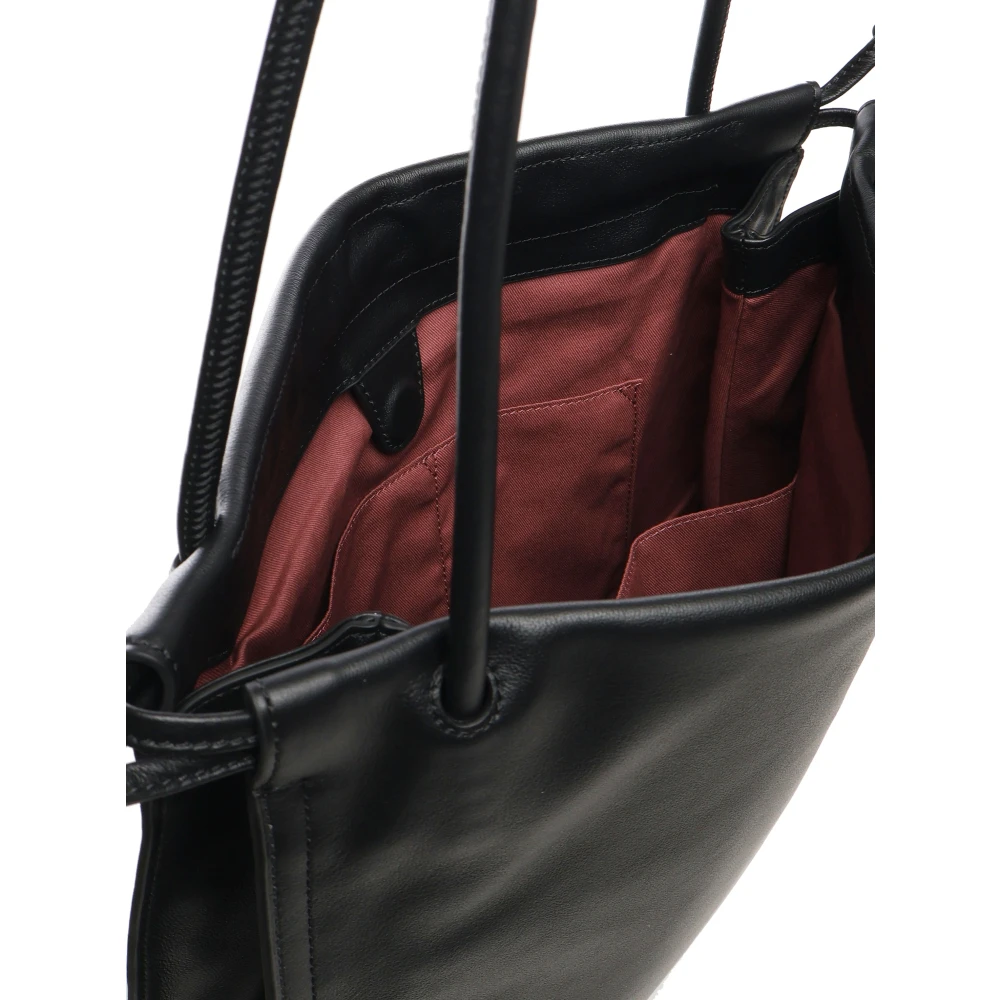 Coccinelle Zwarte schoudertas met trekkoordsluiting Black Dames