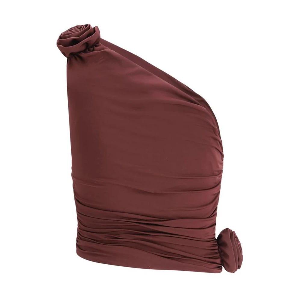 Magda Butrym Top met één schouder en rozen-detail Red Dames