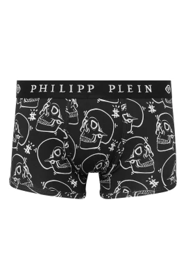 Boxer Allover Outline Skull