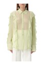 chemisier-blouse-en-soie-a-volants-vert