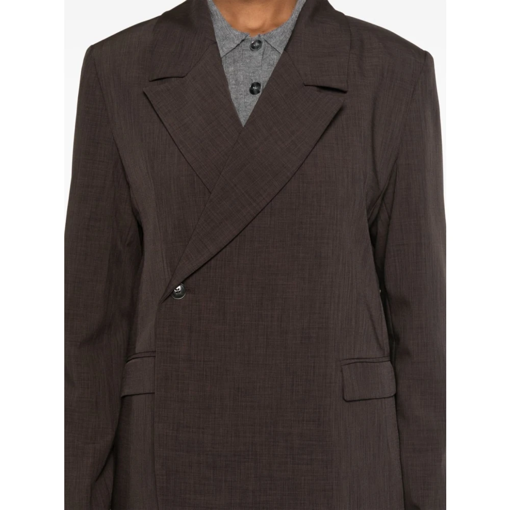 Birgitte Herskind Auburn Brown Blazer met Off-Center Knoop Brown Dames