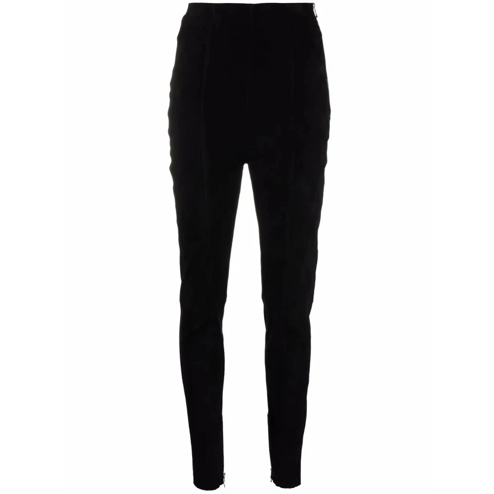 Balmain Black Skinny Leather Trousers - Female - Slim-Fit Trousers - Xs - Trousers