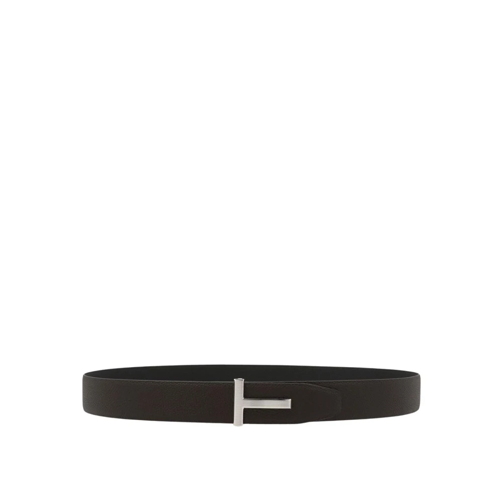 Tom Ford Men's Brown Belts, 115 Cm, Metal Buckle Leather Belt