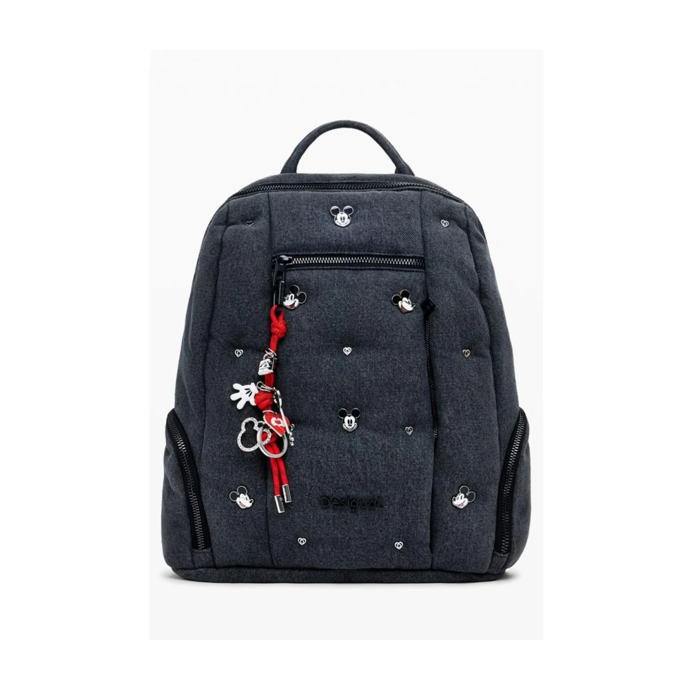 Desigual Vrouw Blauw Tassen Dames, One Size, Polyester, Polyester Rugzak Met Meerdere Vakken