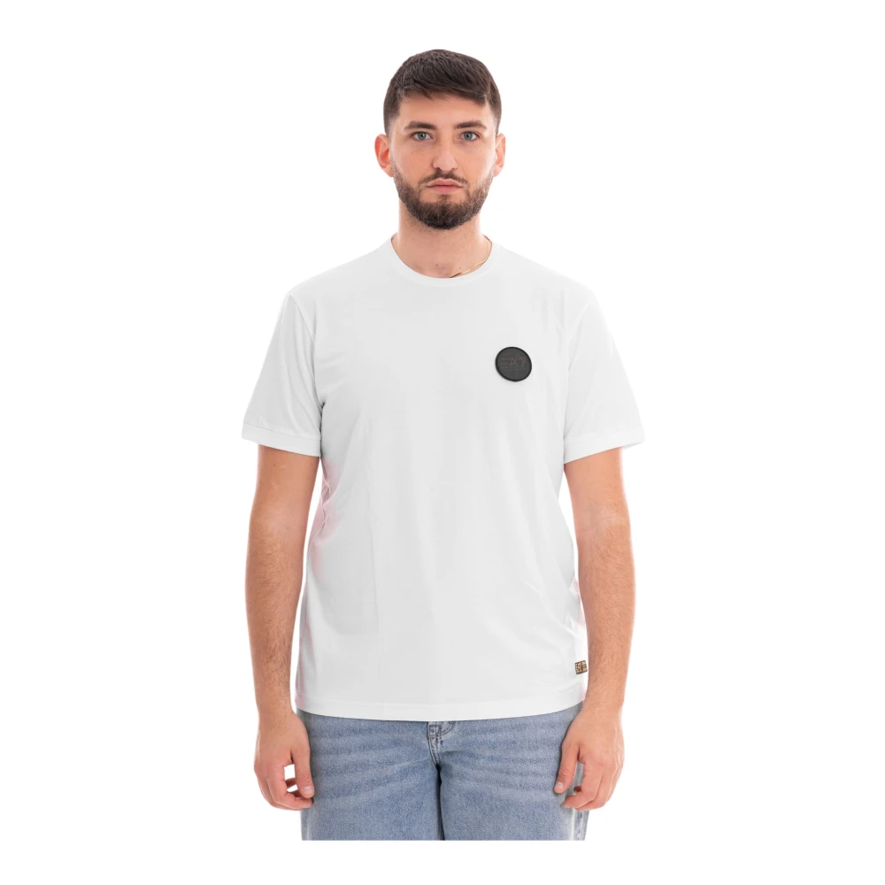 Emporio Armani EA7 Wit Viscose Blend T-shirt met Logo's White Heren