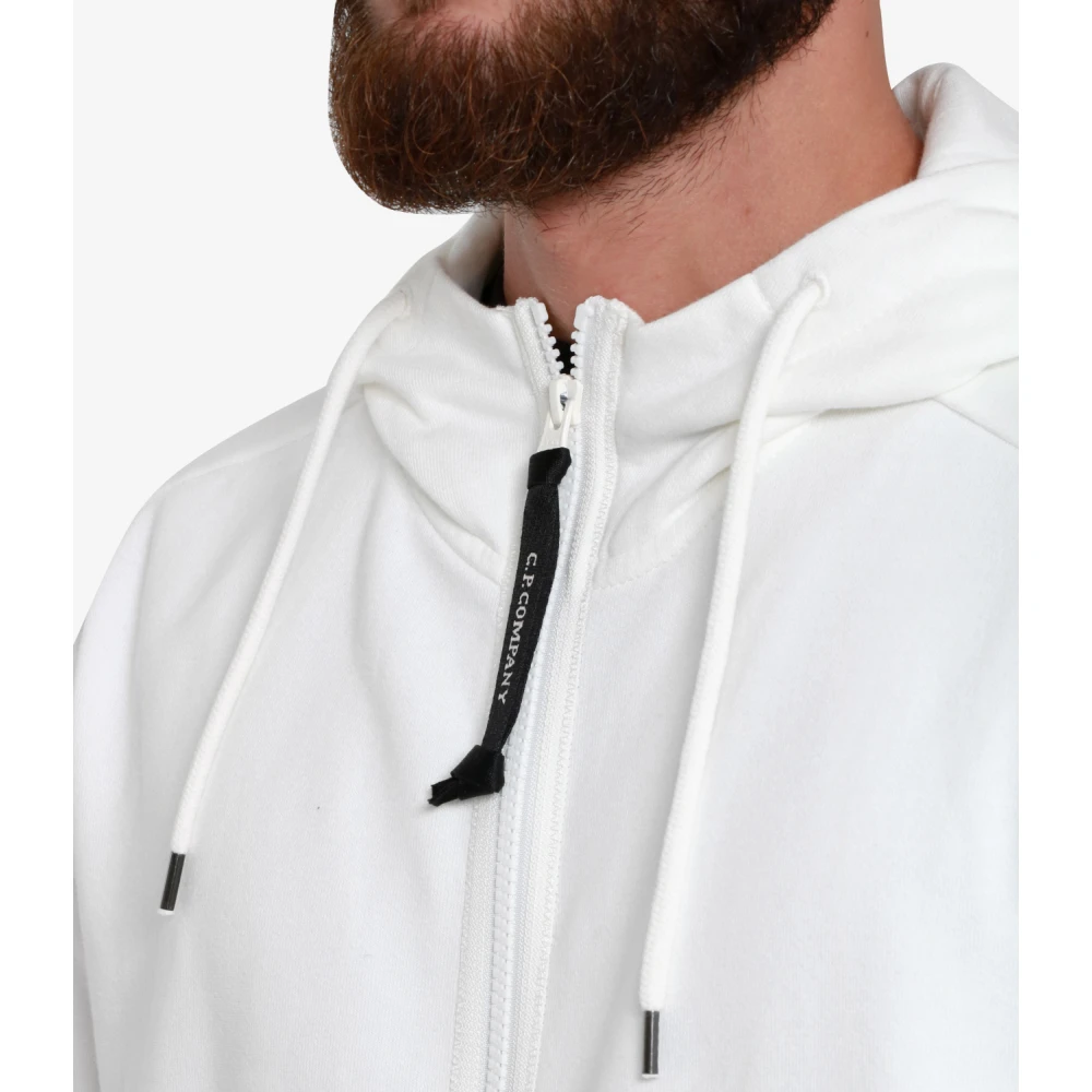 C.P. Company Witte Hoodie met Ritssluiting White Heren