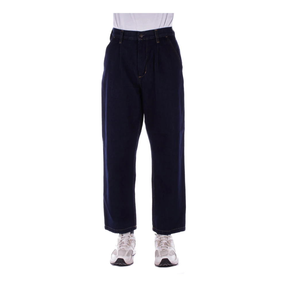 Carhartt WIP Logo Achterkant Rits Jeans Black Heren