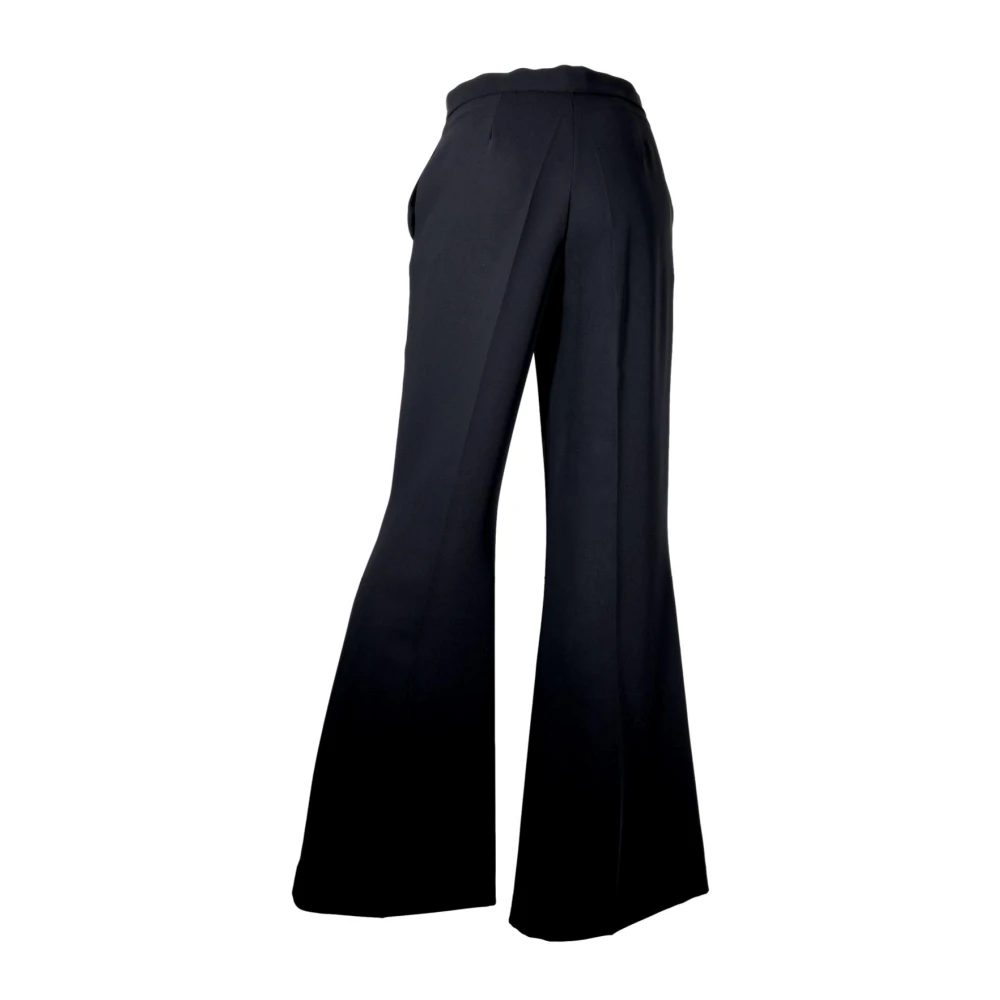 Kaos Elegante Flared Broek in Zwart Black Dames