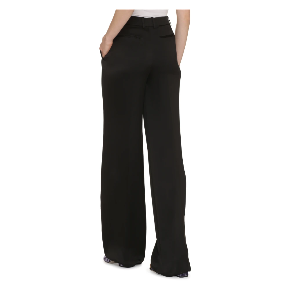 Saint Laurent Elegante Zijden Broek Black Dames