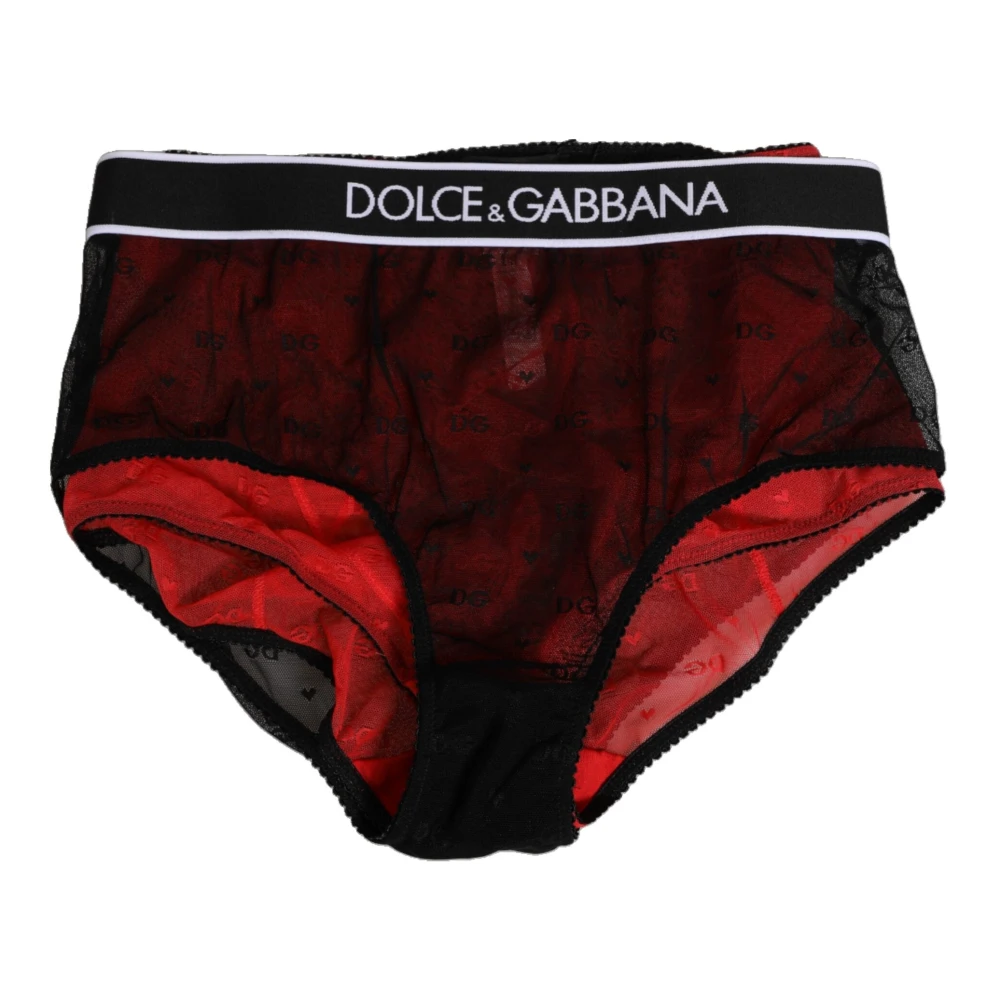 Dolce & Gabbana Vrouw Zwart Ondergoed Dames, S, Rood Hoge Taille Girdle Ondergoed
