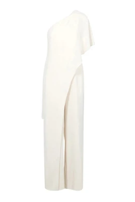 Cape Georgette One-Shoulder Jumpsuit