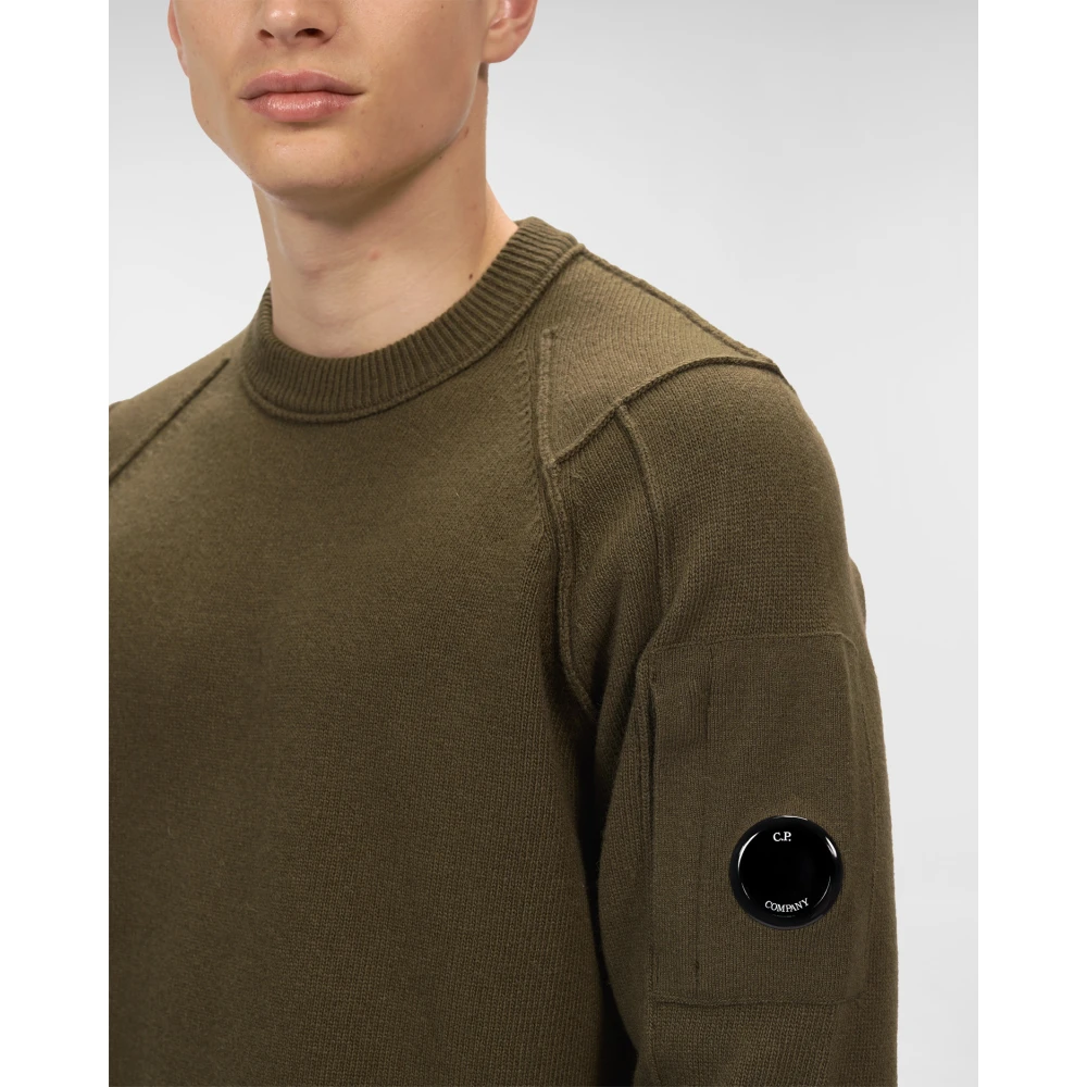 C.P. Company Klassieke Crew Neck Lambswool Trui Green Heren