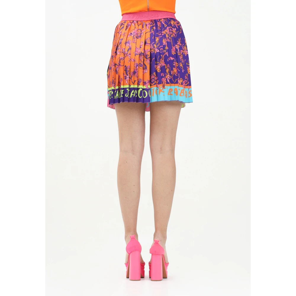 Versace Jeans Couture Multicolor Korte Rok met Barocco Print Multicolor Dames