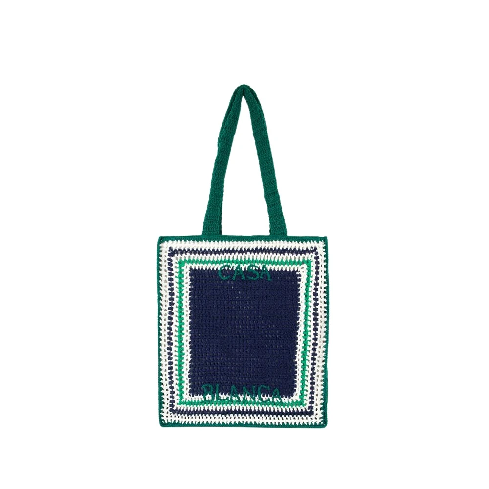 Casablanca Blauw Groen Gehaakte Shopper Tas Blue Unisex