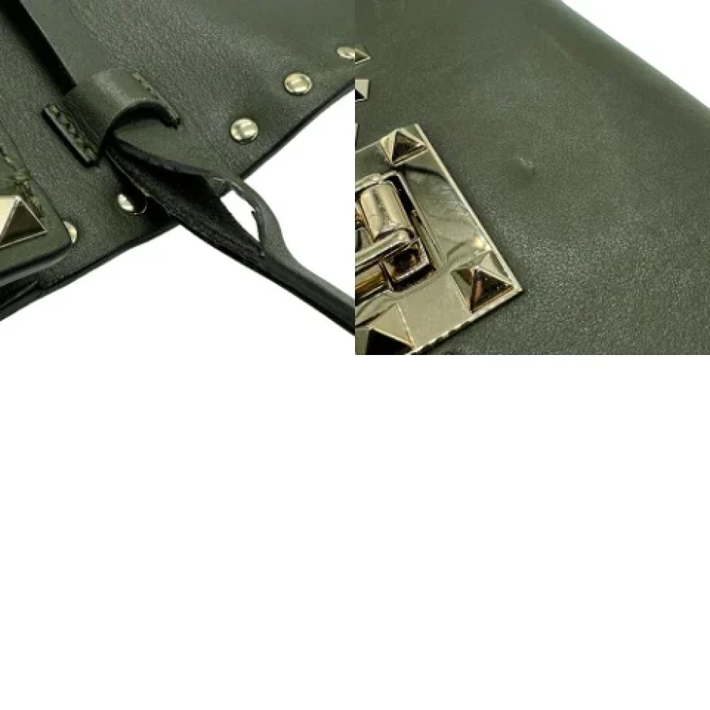 Valentino Vintage Pre-owned Leather shoulder-bags Green Dames
