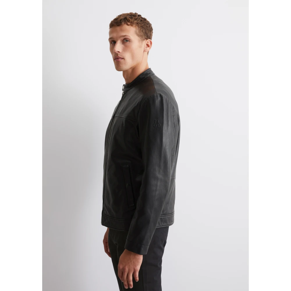 Marc O'Polo Leren jas regular Black Heren