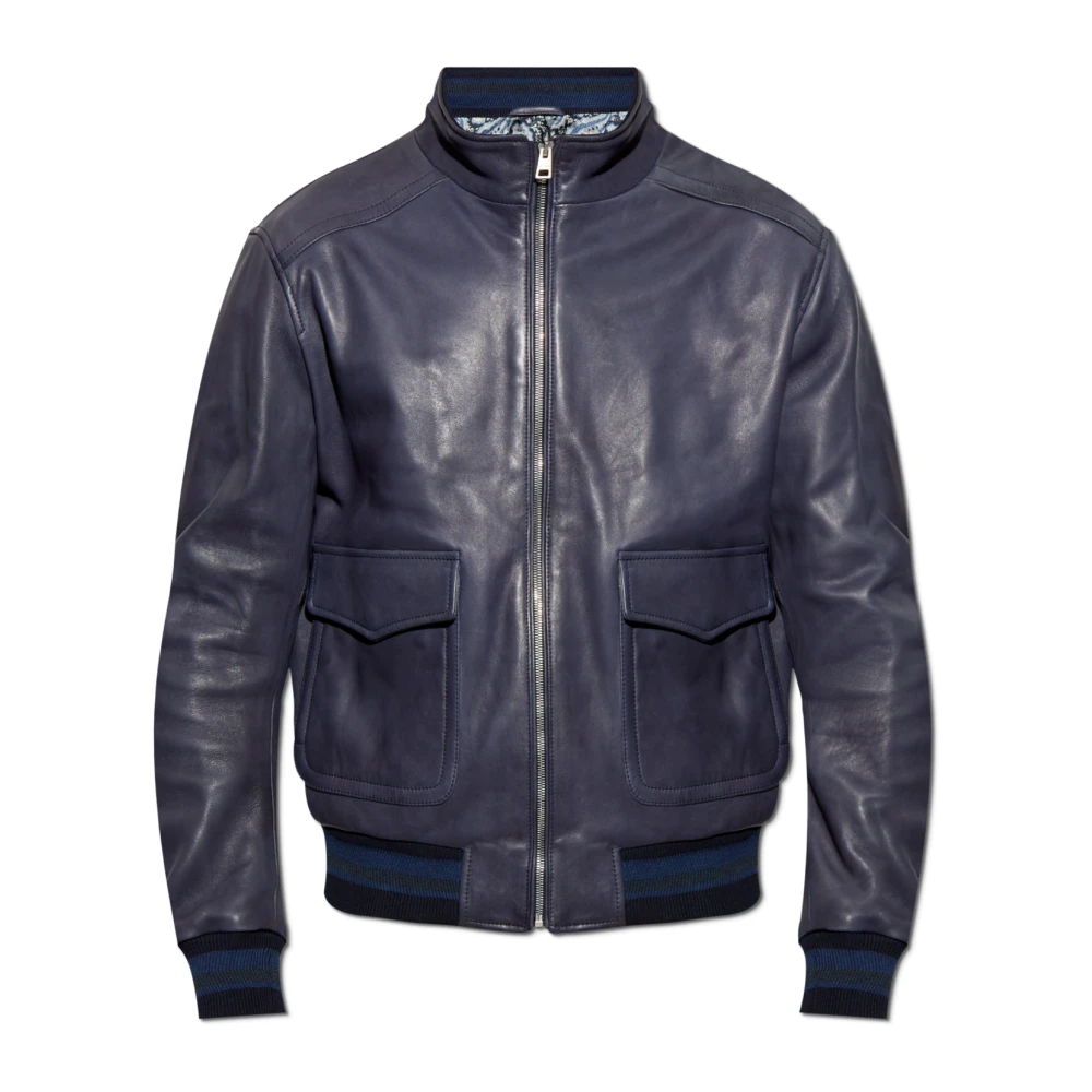 ETRO Leren jas Blue Heren