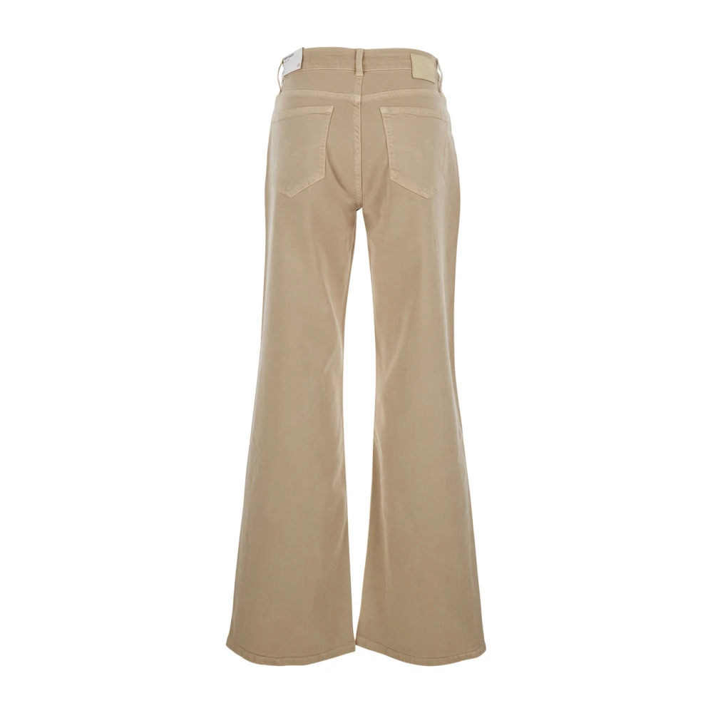 adriano goldschmied Beige Palazzo Jeans met Logo Patch Beige Dames