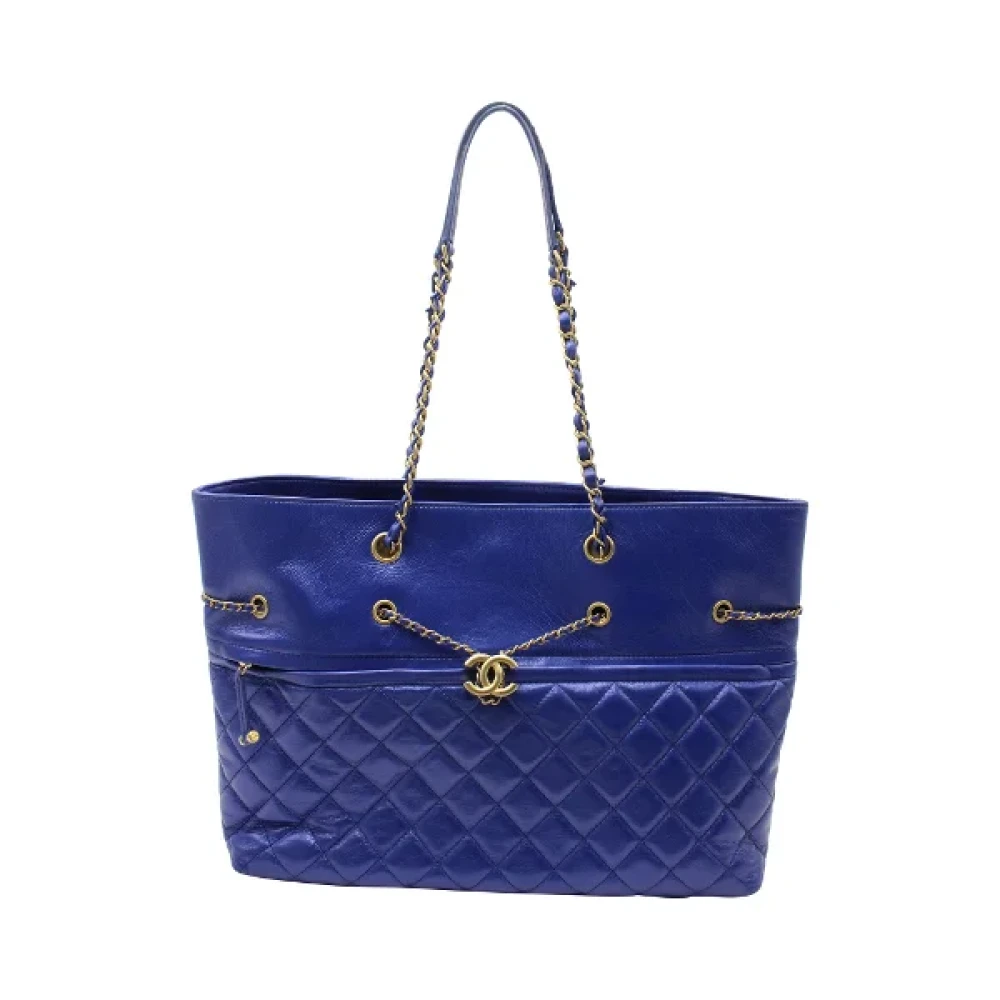 Chanel Vintage Pre-owned Leather totes Blue Dames