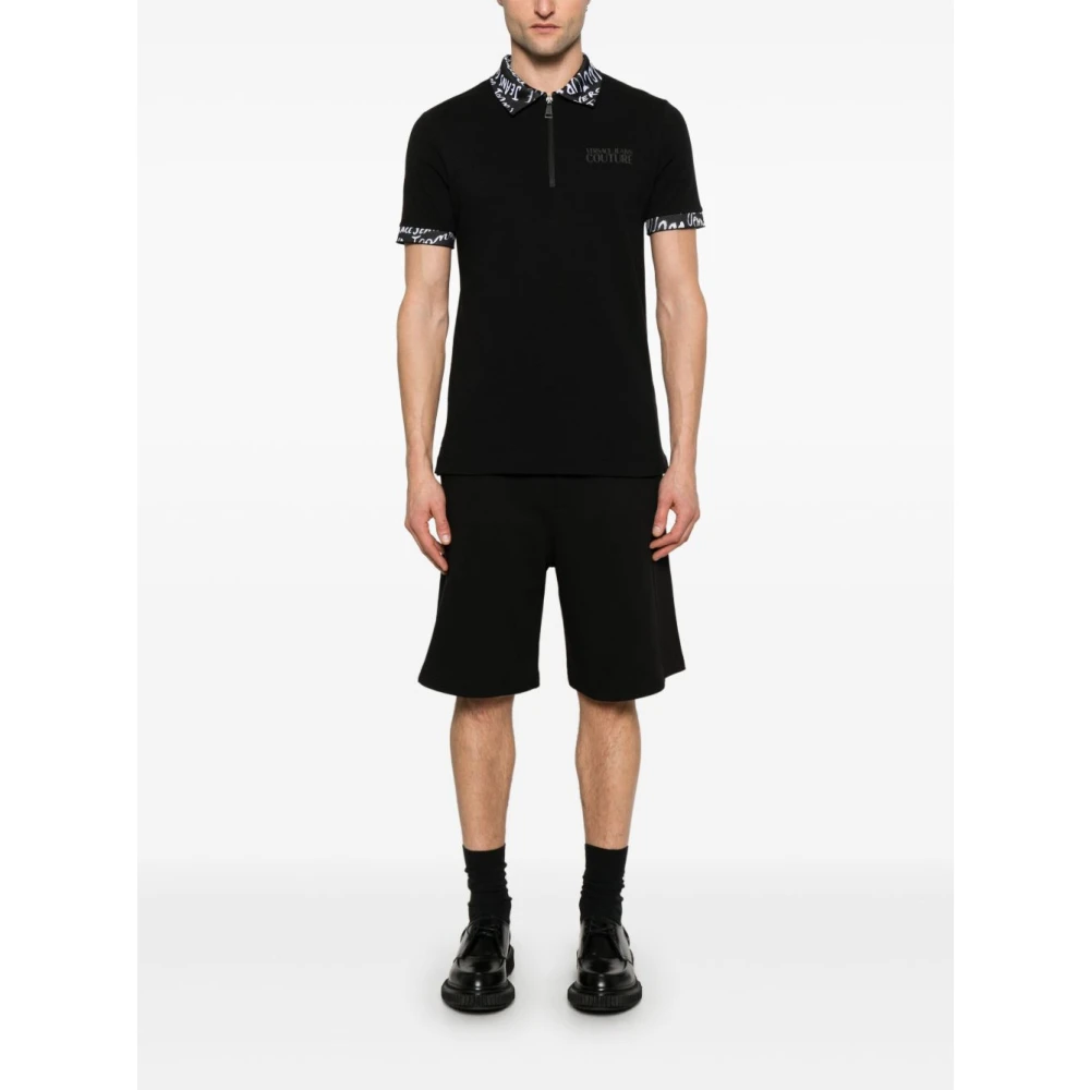 Versace Jeans Couture Zwarte Shorts met Trekkoord Tailleband Black Heren