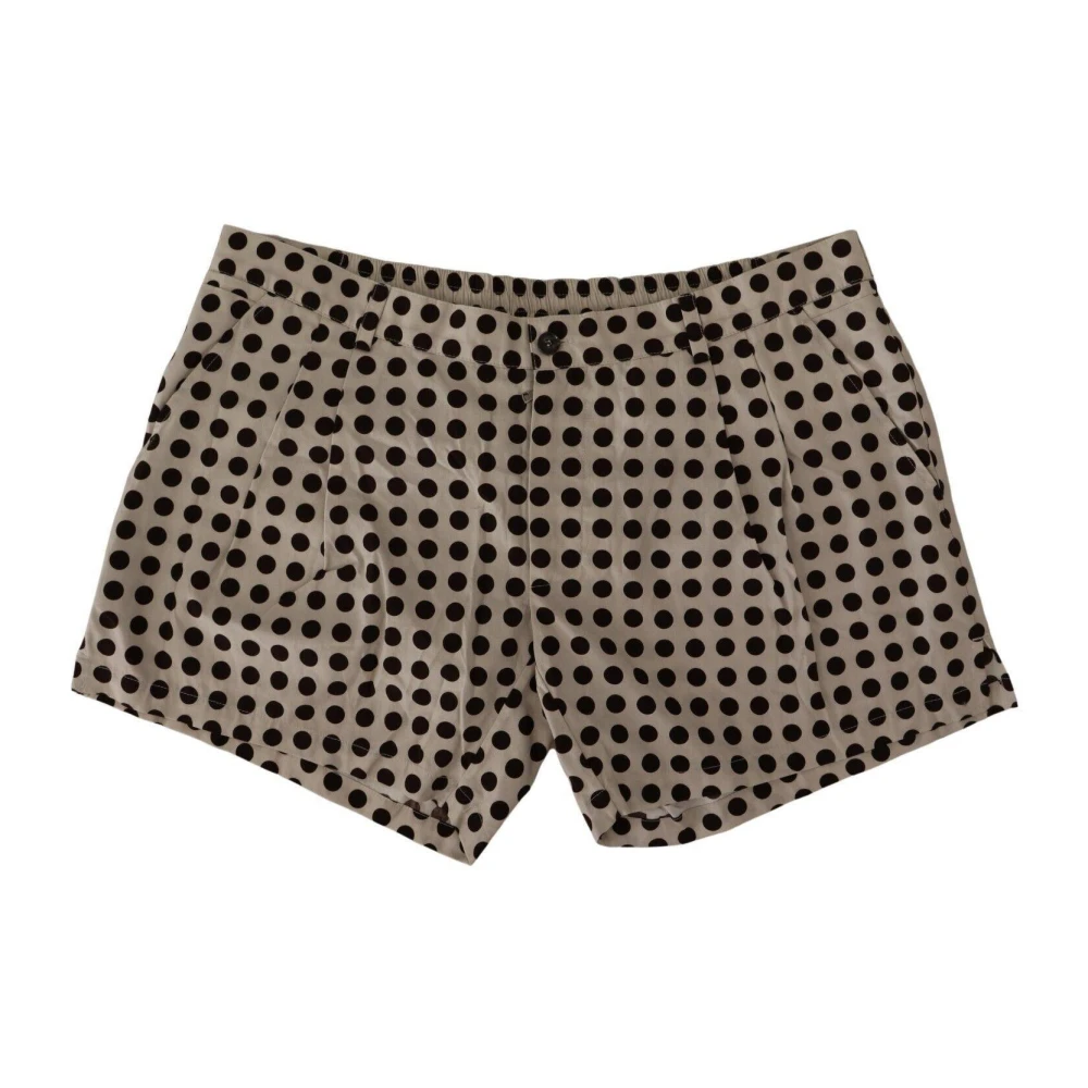 Dolce & Gabbana Bomullsshorts med polka dots för stranden Brown, Herr