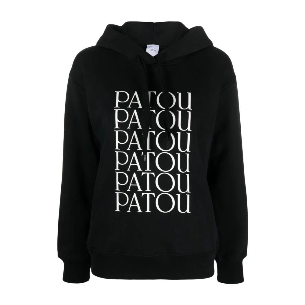 Patou Logo-Print Biologisch Katoenen Hoodie Black Dames