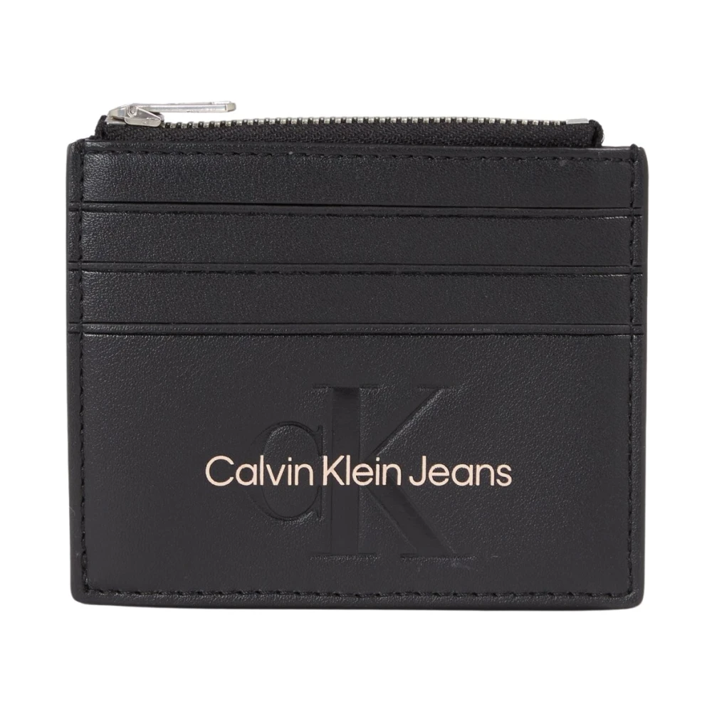 Calvin Klein Zwarte PU Leren Portemonnee met Muntvakje Black