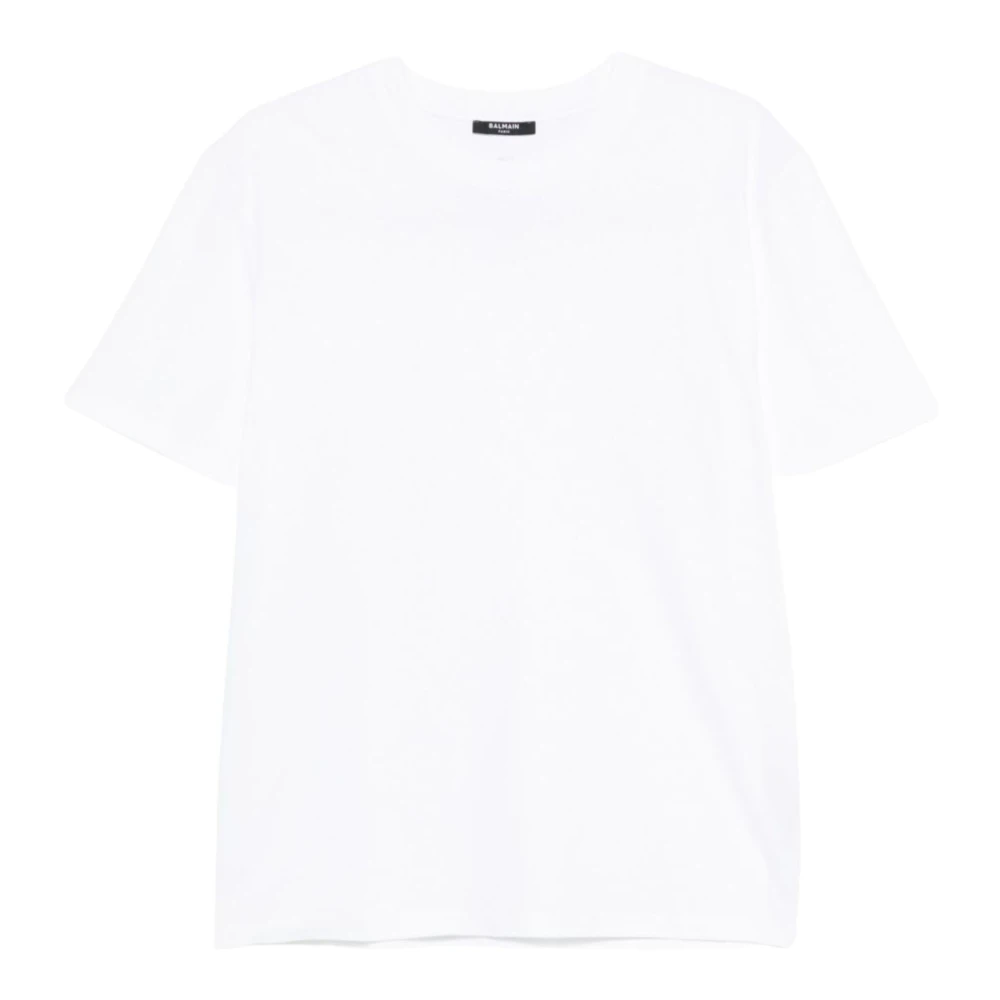 Balmain Men's White Crew Neck T-Shirt