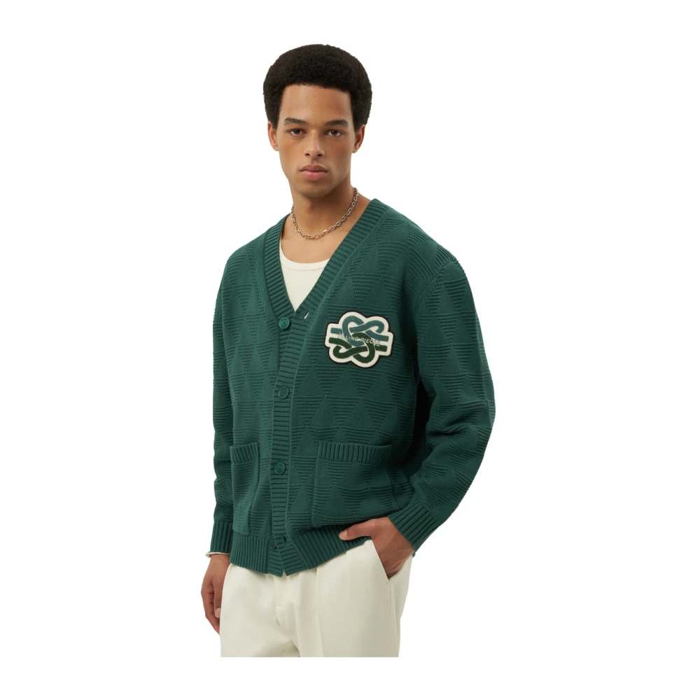 Filling Pieces Knit Cardigan Green Heren