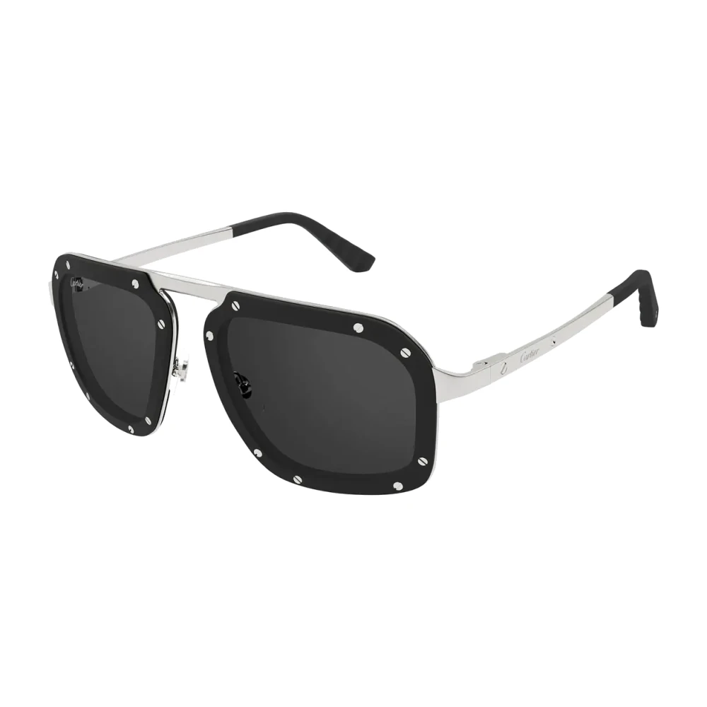 Cartier Unisex Gray Sunglasses, 55 Mm, Santos Aviator Sunglasses
