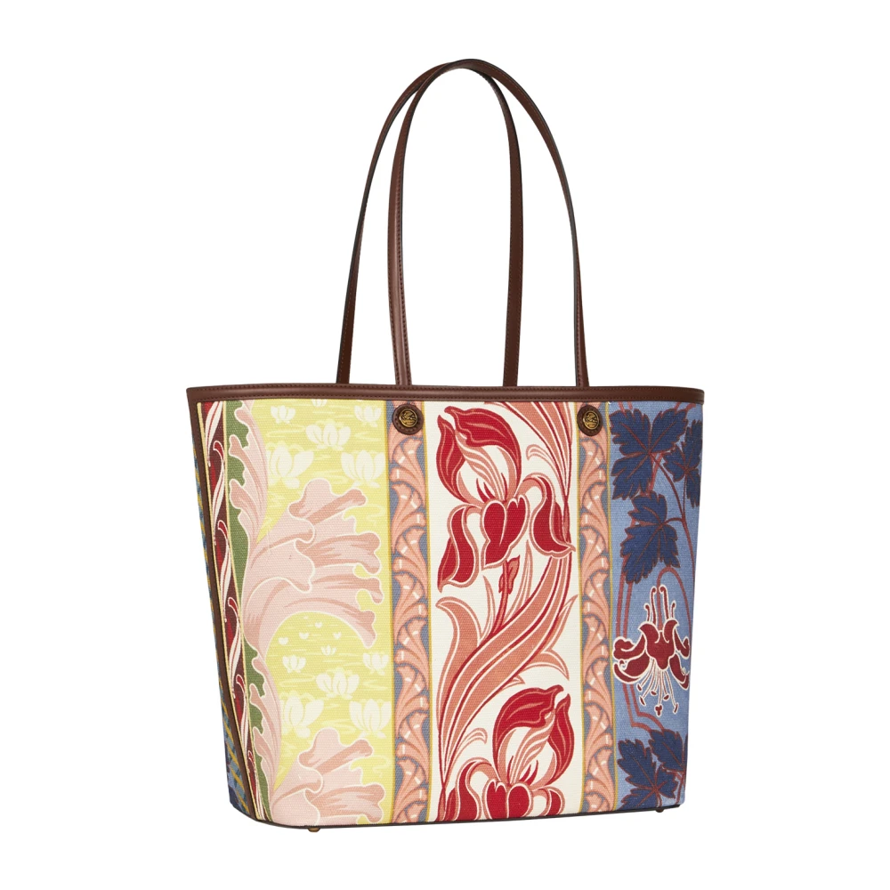 ETRO Blauwe Canvas Shopper met Zomerprint Multicolor Dames
