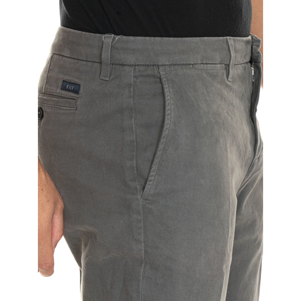 Fay Oprolzoom Chino Broek Gray Heren
