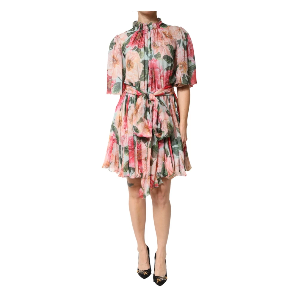 Dolce & Gabbana Women's Silk Chiffon Pleated Mini Dress