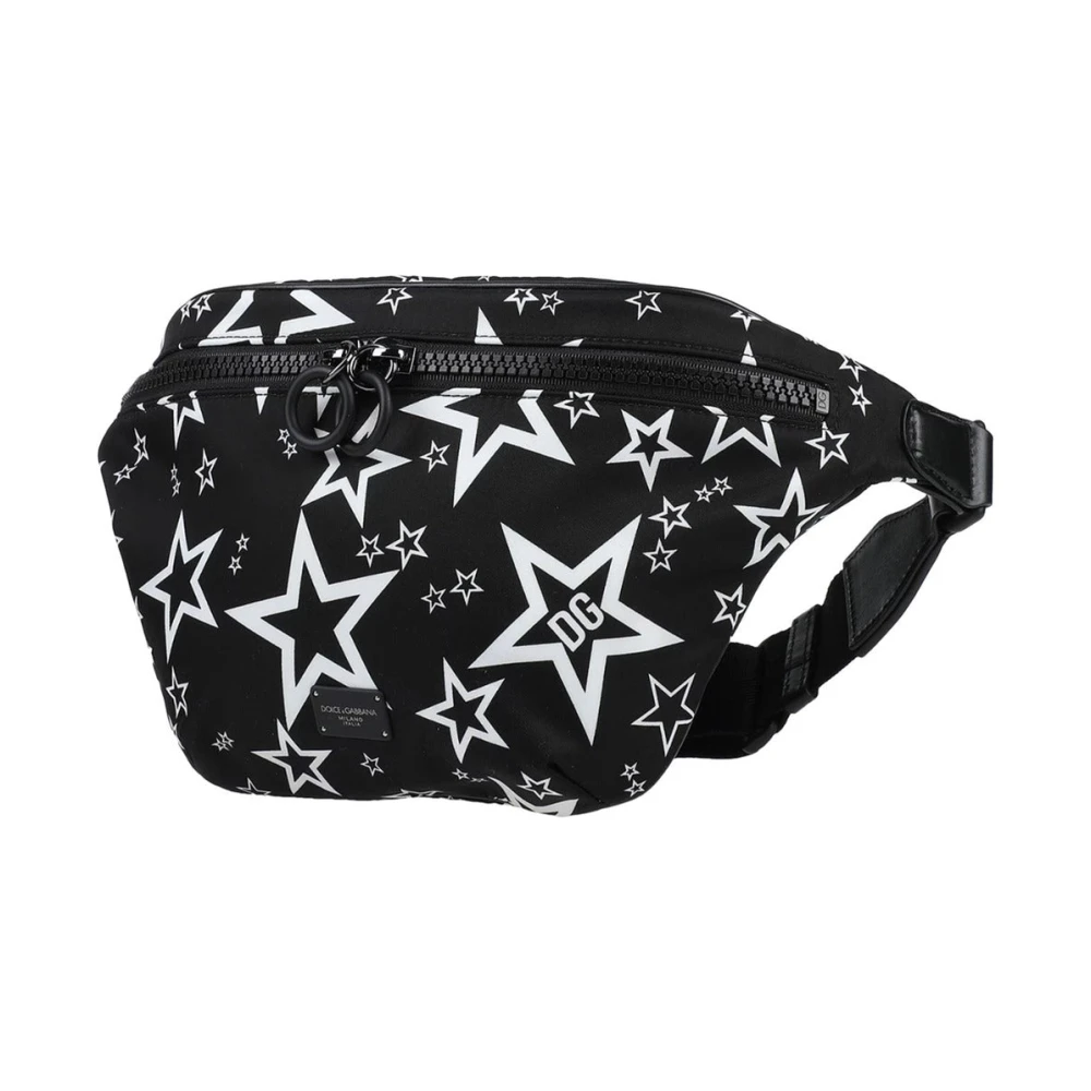Dolce & Gabbana Sterren Nylon Schoudertas Black Heren