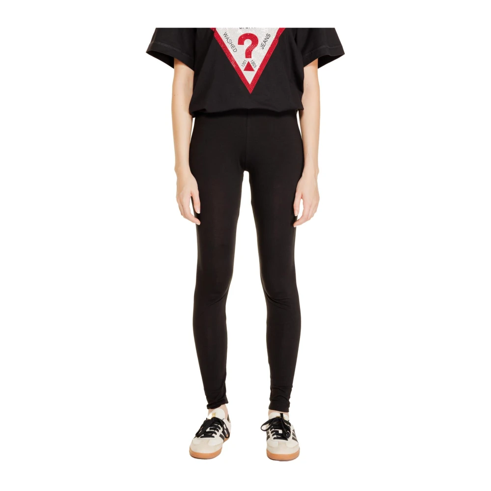 Jacqueline De Yong Women's Black Leggings, W26, Cotton Leggings