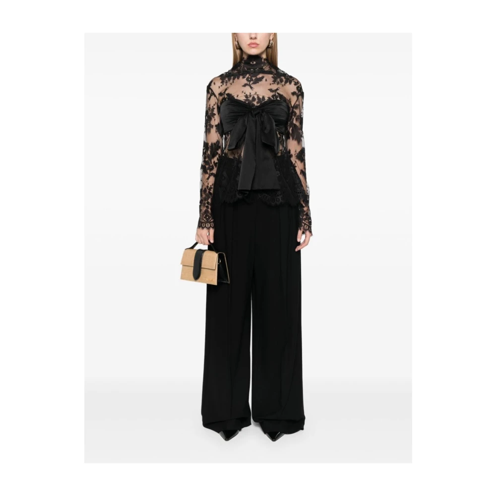 Zimmermann Bloemenkant trui met strikdetail Black Dames
