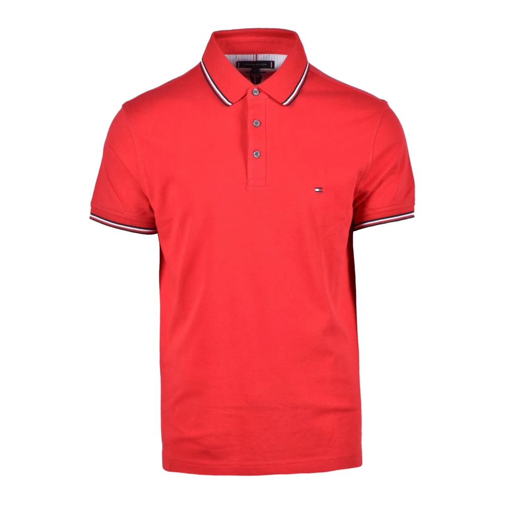 Tommy Hilfiger Katoen Elastaan Polo Shirt Red Heren