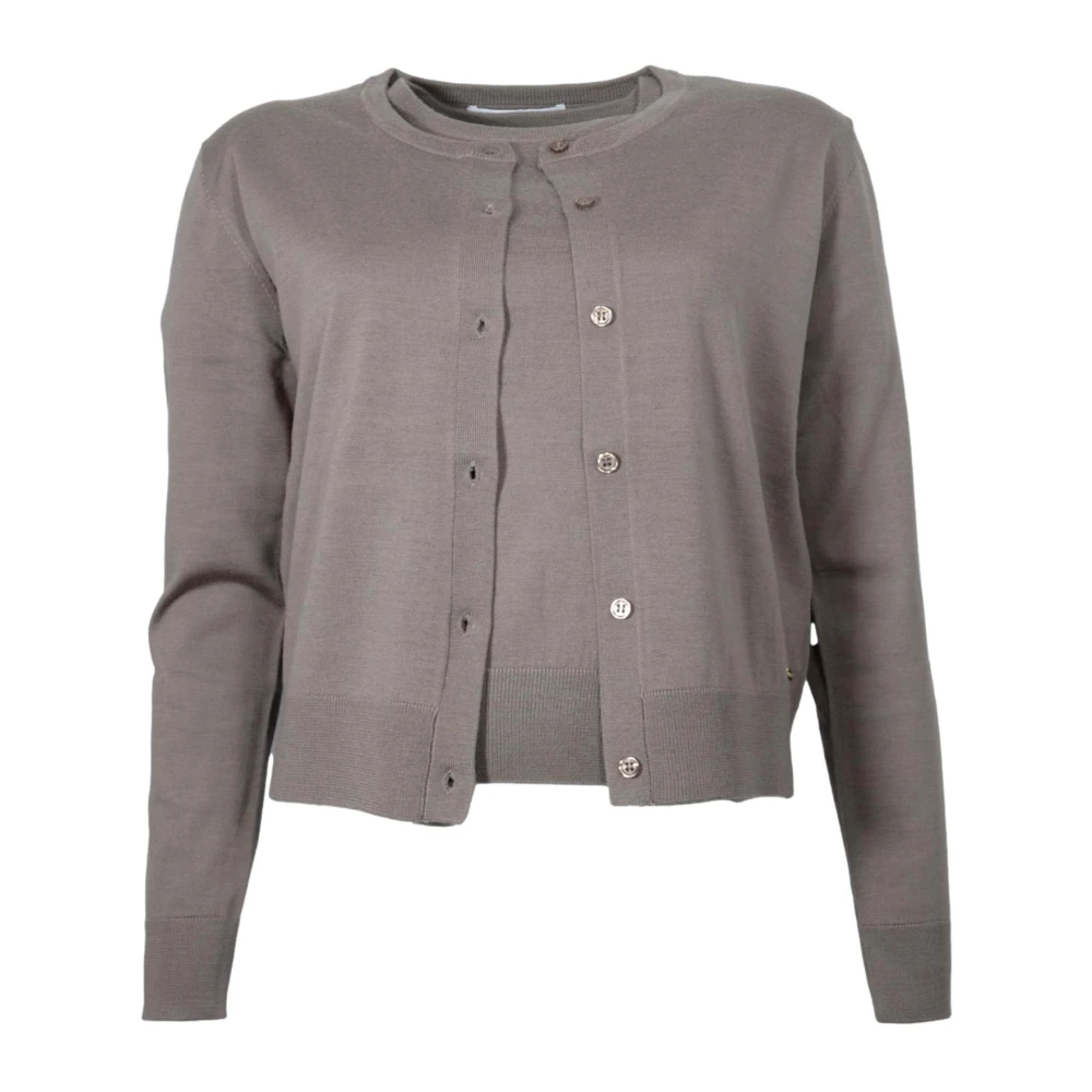 Kaos Women's Gray Cardigans, M, Open Knit Jumper With Coordinated T-Shirt