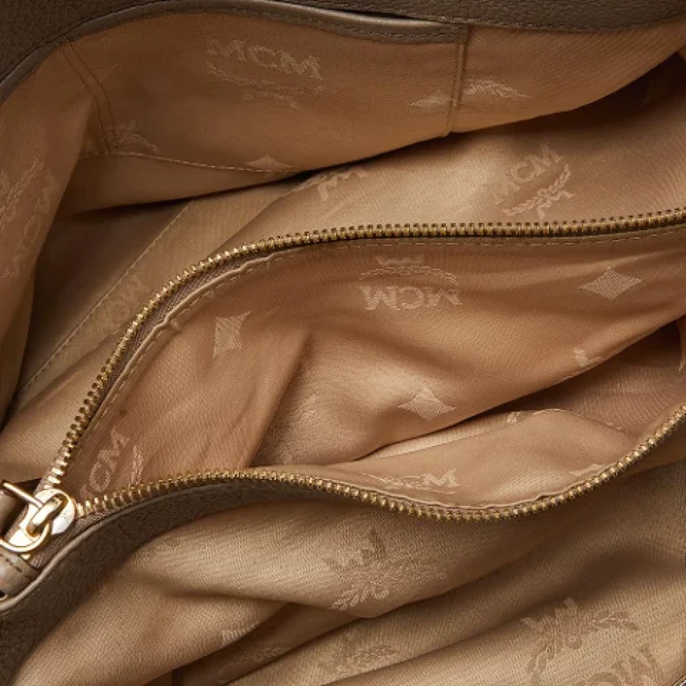MCM Pre-owned Leather shoulder-bags Beige Dames