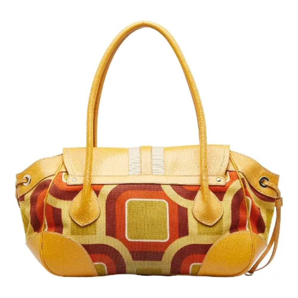 Prada Vintage Pre-owned Canvas handbags Yellow Dames