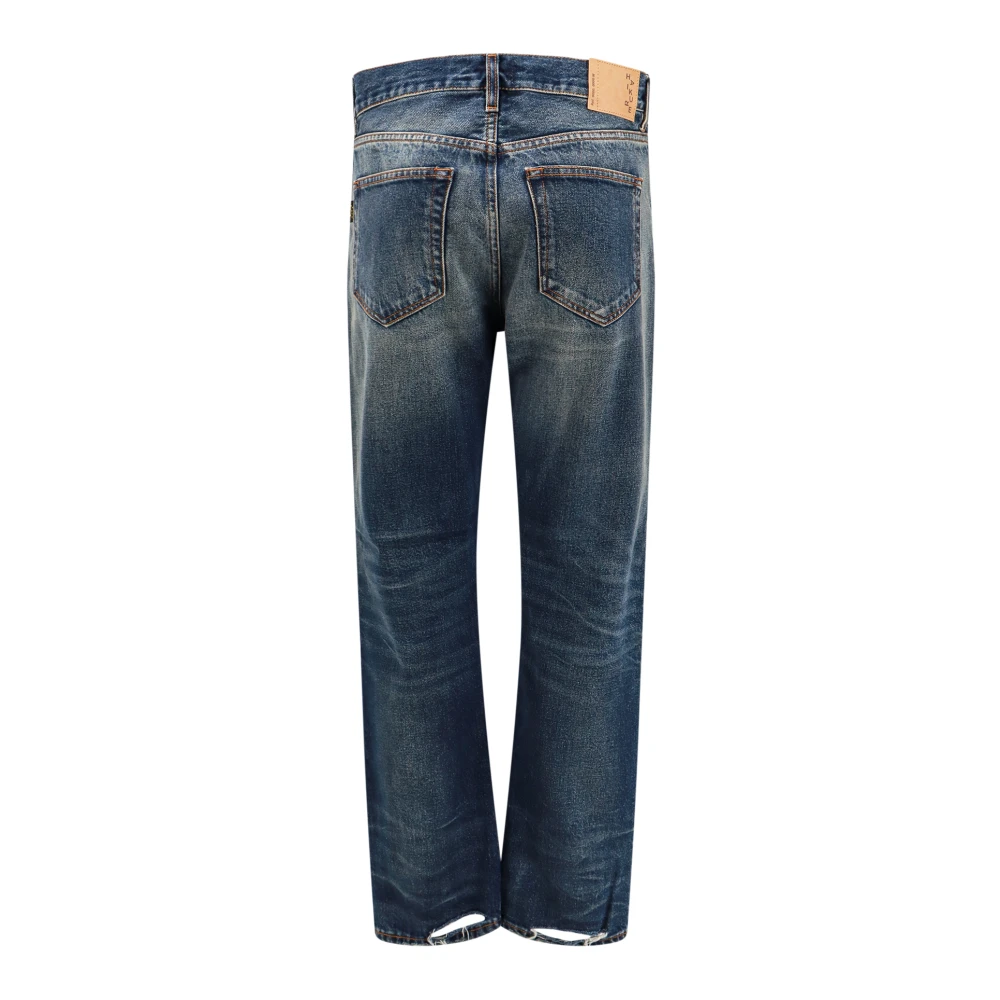 Haikure Vintage Katoenen Jeans met Logo Patch Blue Heren