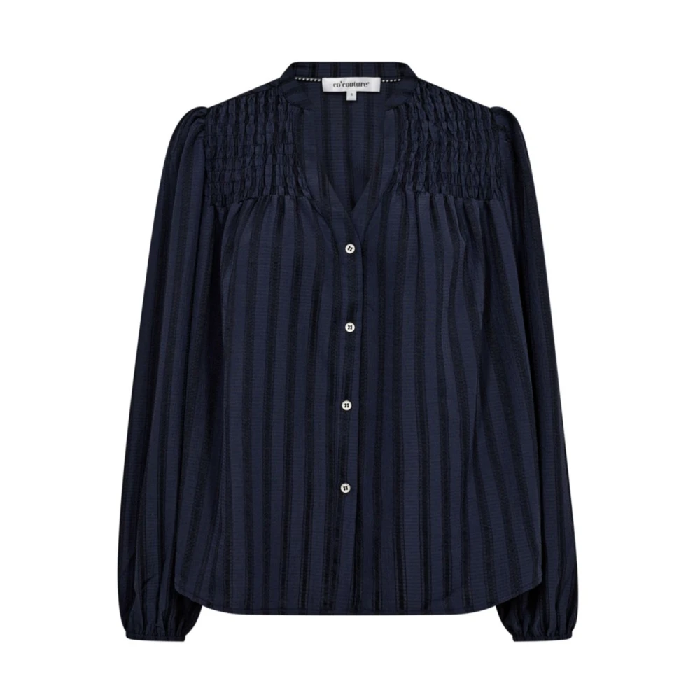 Co'Couture Lulu Smock V-shirt Blouse Blue Dames