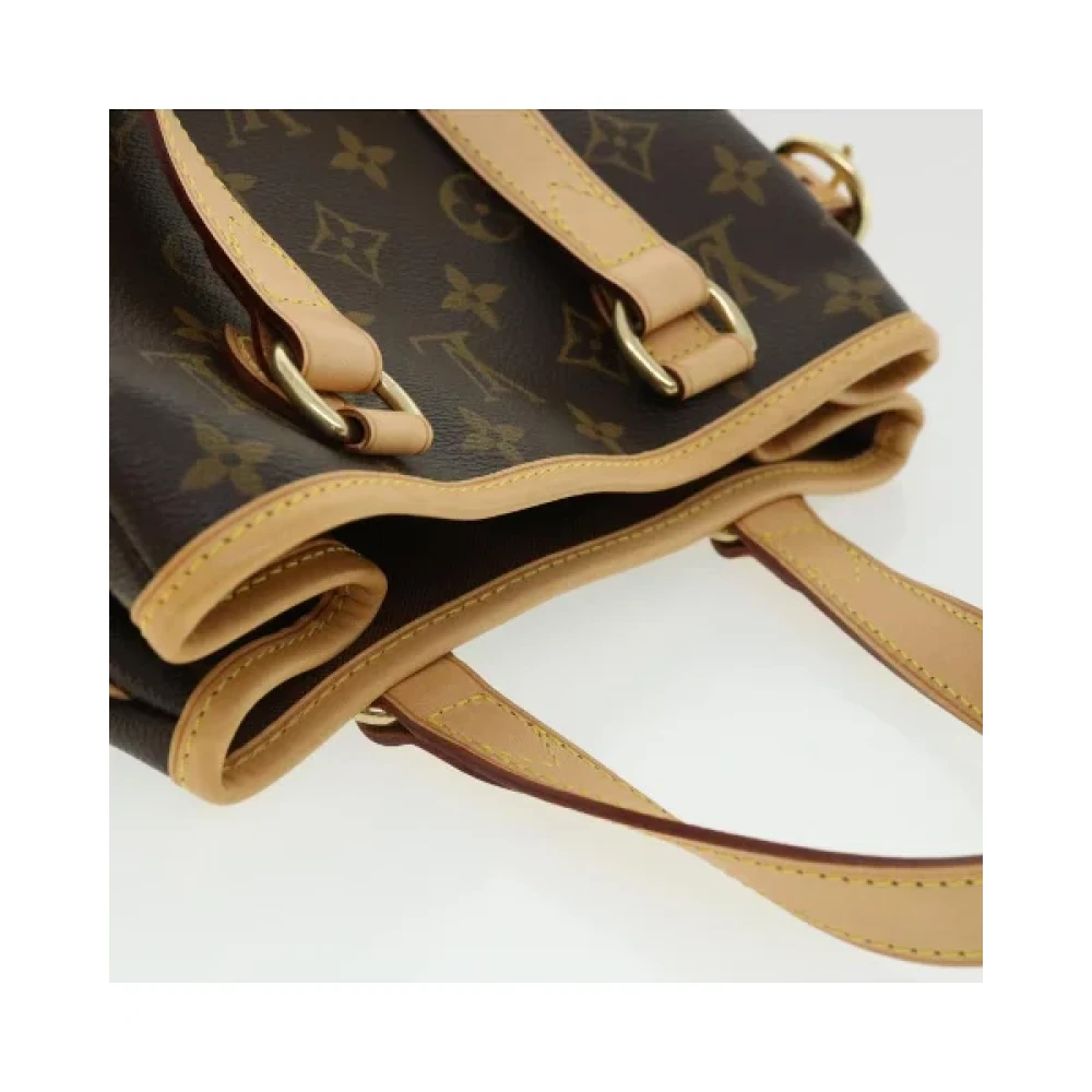 Louis Vuitton Vintage Tweedehands Brunt Lerret Louis Vuitton Batignolles Schoudertas Brown Dames