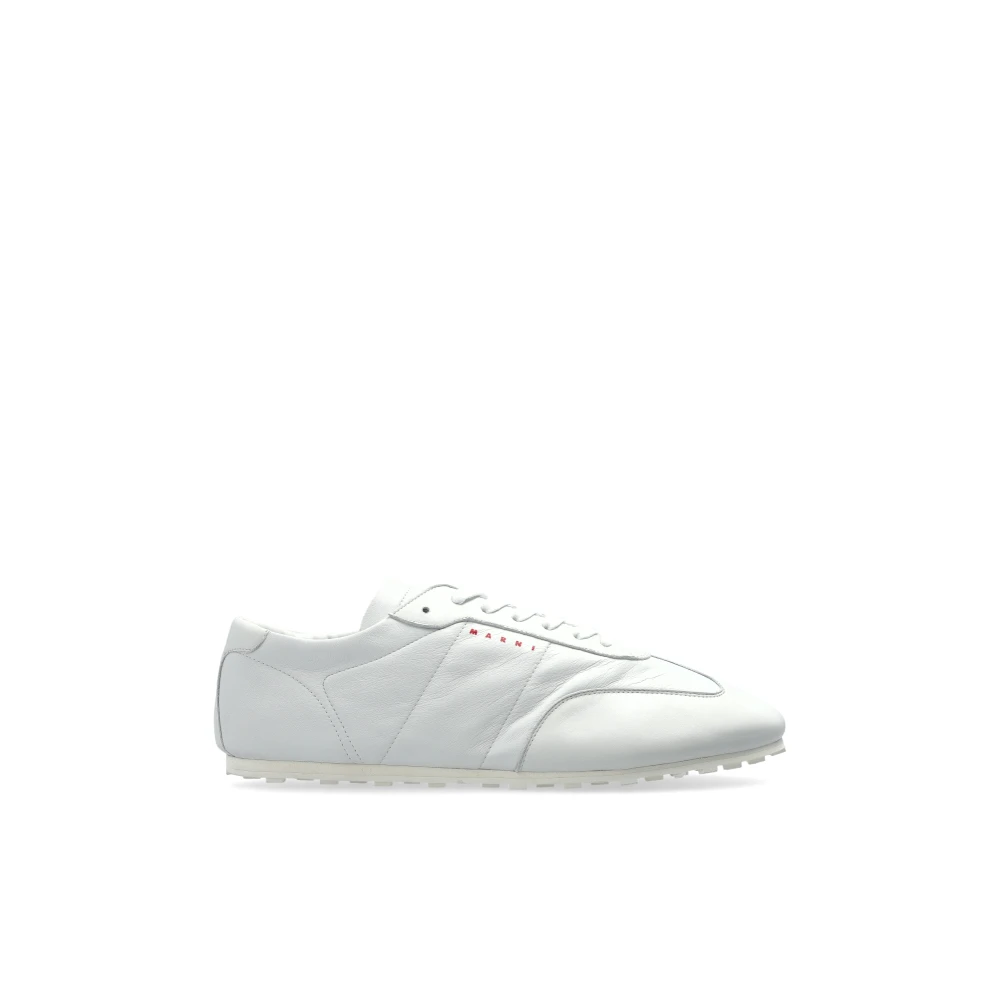 Marni Men's White Sneakers, 8 Uk, Sports Shoes With Logo