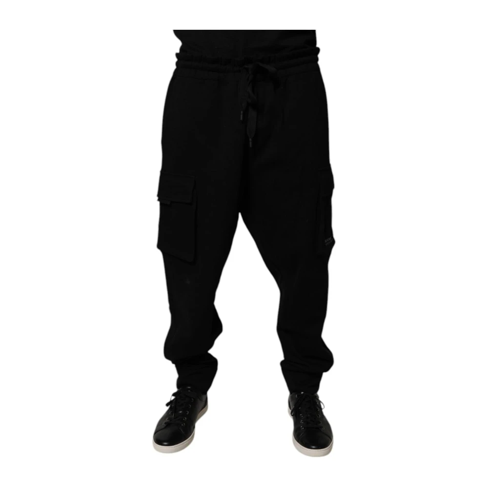 Dolce & Gabbana Men's Black Cargo Jogger Joggers With Drawstring - Sweatpants - 3XL - Trousers